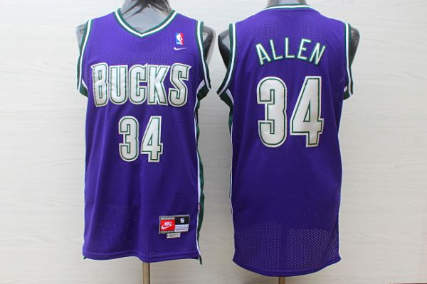 Men Milwaukee Bucks #34 Allen Purple Trowback Swingman NBA Jersey->philadelphia 76ers->NBA Jersey